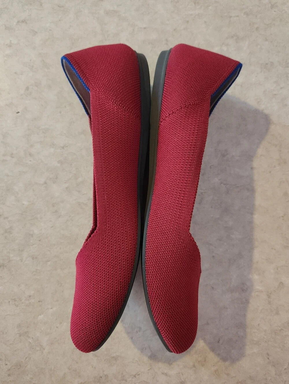 Rothy's Women's Red Knit V‑Cut Round Toe Flats
